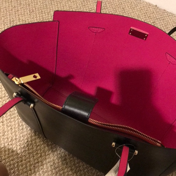 kate spade purse black and pink